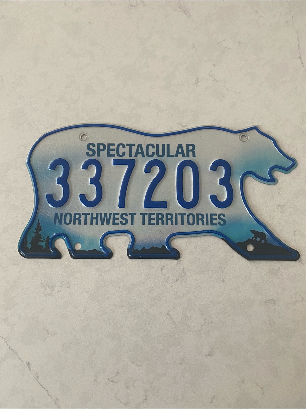 AUTHENTIC MODERN NORTHWEST TERRITORIES CANADA BEAR LICENSE PLATE [337203]